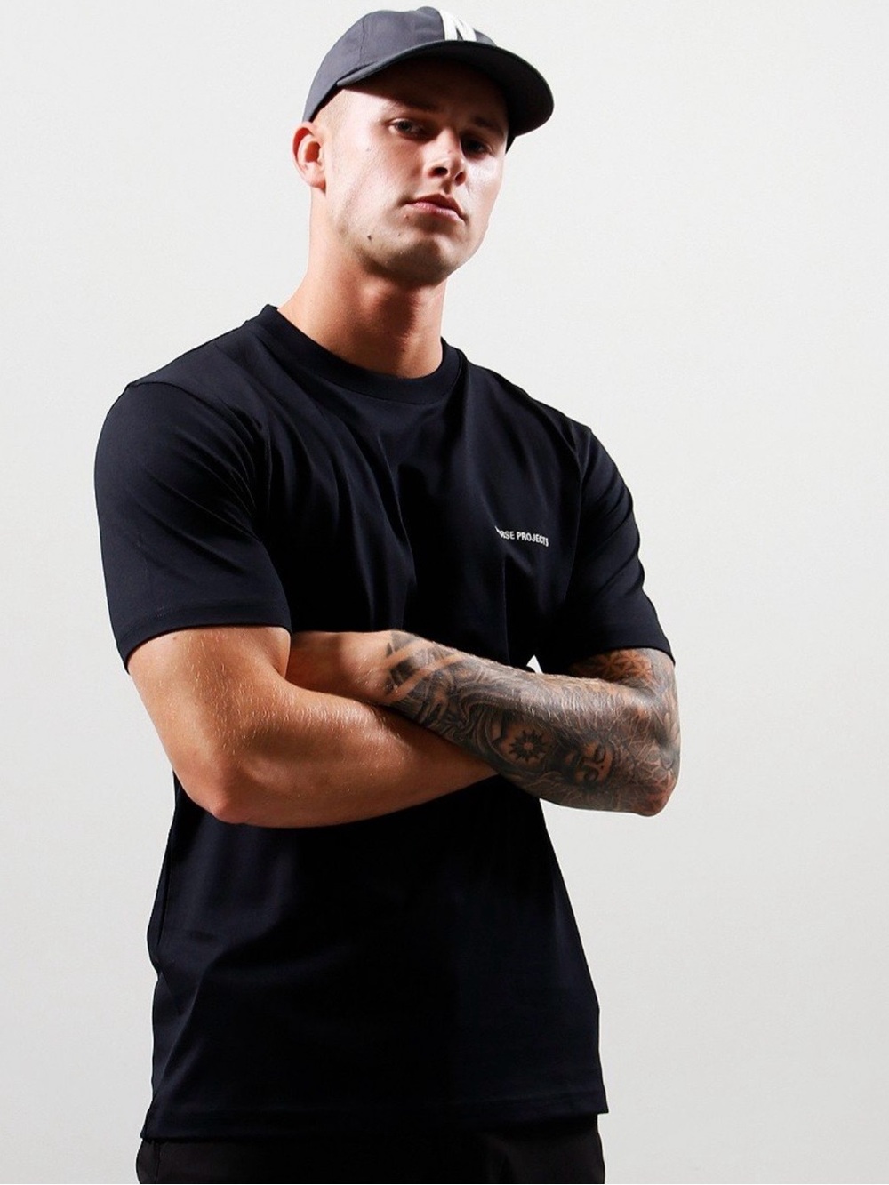 Norse Projects Black Minimal Logo Crew T-Shirt